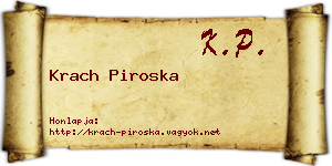 Krach Piroska névjegykártya