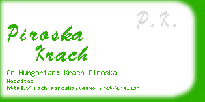 piroska krach business card